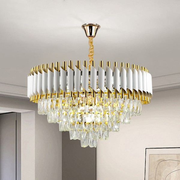 Люстра кришталева JY1913/800 Золото-біла