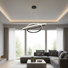 Люстра подвесная LED CD4002 Черная
