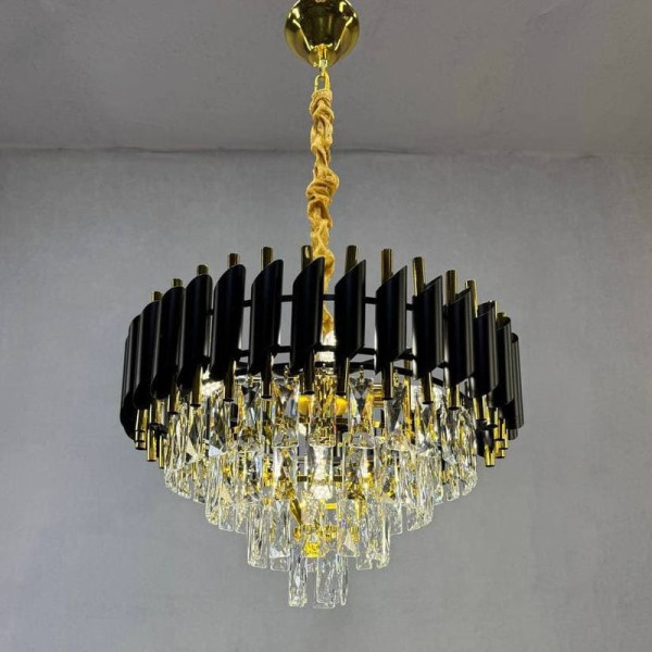 Люстра кришталева JY1913/500 Золото-чорна