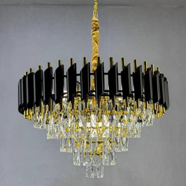 Люстра кришталева JY1913/600 Золото-чорна